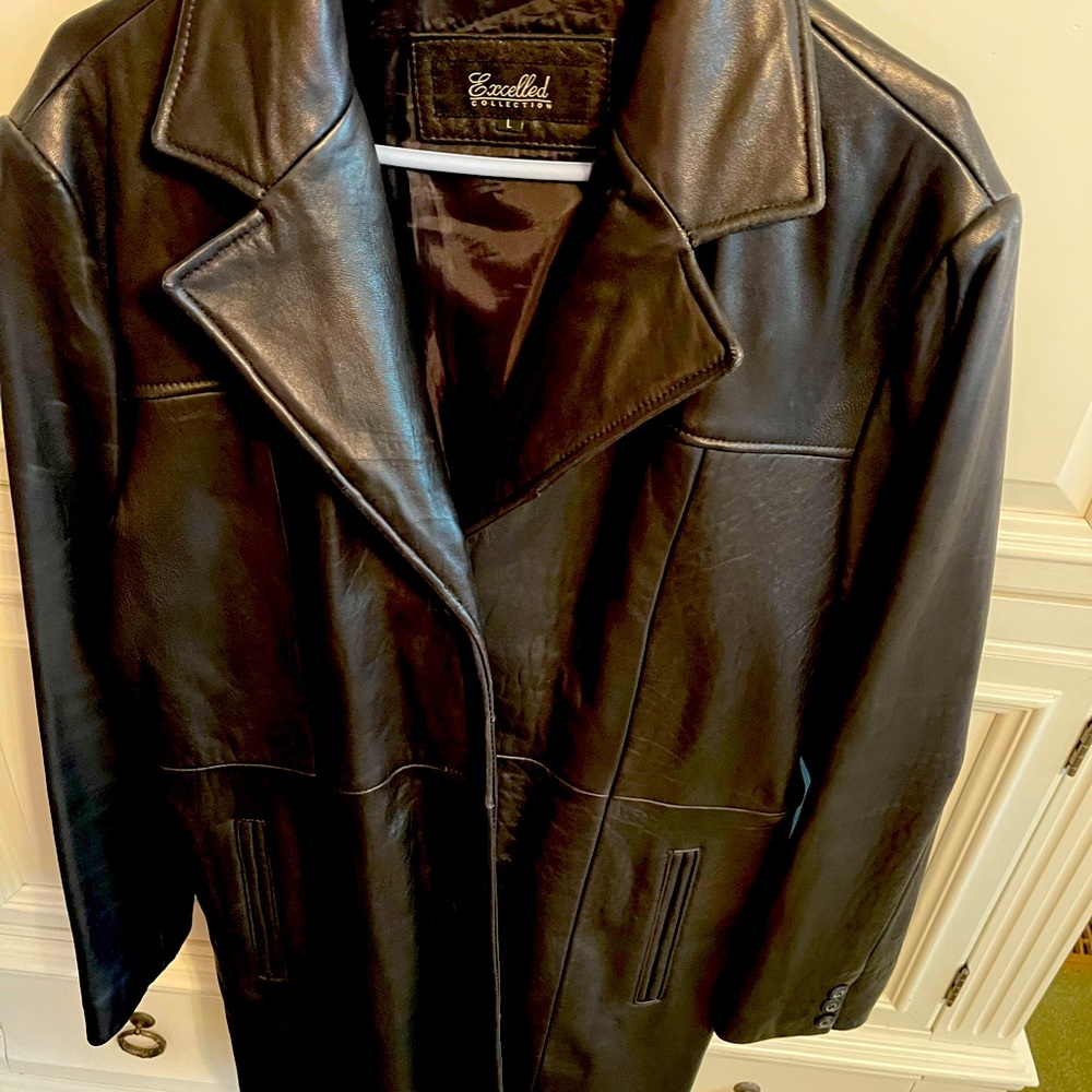 Black leather blazer jacket. Excellent condition